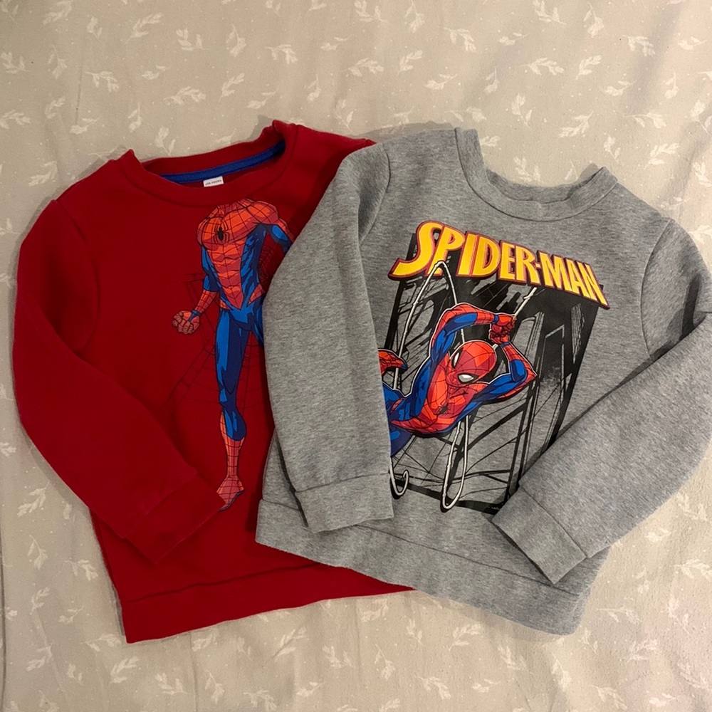 Two Spider-Man sweatshirts